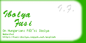 ibolya fusi business card